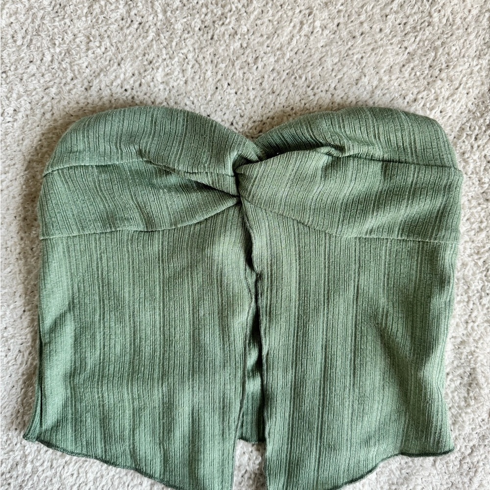 Princess Polly Sage Ribbed Bandeau